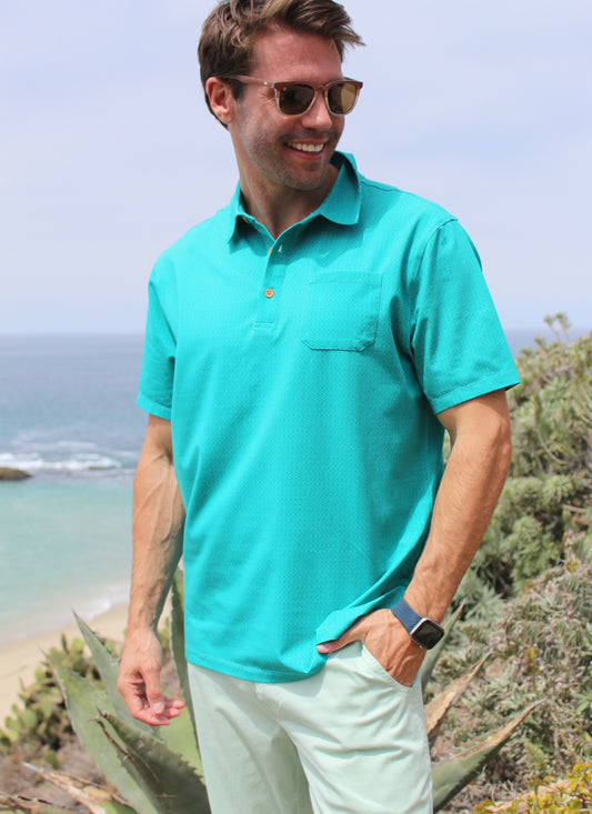 HCS23295 ZIG ZAGETY POLO lagoon