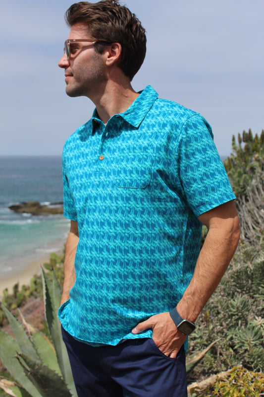 HCS23293 FIJI HANG0VER POLO aqua
