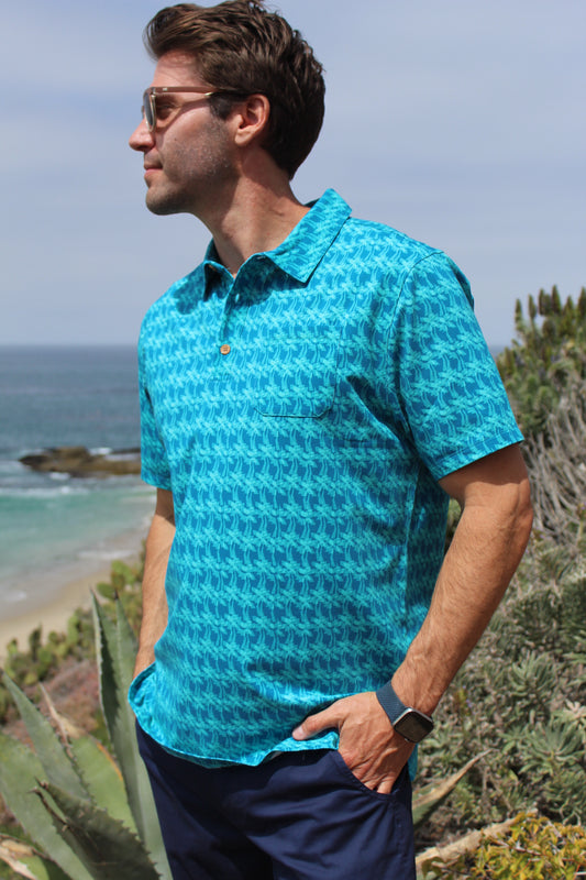 HCS23293 FIJI HANG0VER POLO aqua